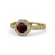 1 - Aura Red Garnet and Diamond Halo Engagement Ring 
