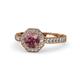 1 - Aura Rhodolite Garnet and Diamond Halo Engagement Ring 