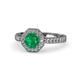 1 - Aura Emerald and Diamond Halo Engagement Ring 