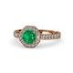 1 - Aura Emerald and Diamond Halo Engagement Ring 