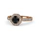 1 - Aura Black and White Diamond Halo Engagement Ring 