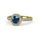 1 - Aura Blue and White Diamond Halo Engagement Ring 