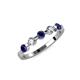 3 - Keva 3.40 mm Blue Sapphire and Diamond 5 Stone Wedding Band 