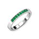4 - Gania 2.40 mm Emerald 8 Stone Wedding Band 