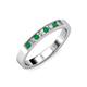 3 - Gania 2.40 mm Emerald and Diamond 8 Stone Wedding Band 
