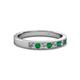 2 - Gania 2.40 mm Emerald and Diamond 8 Stone Wedding Band 