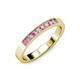 3 - Gania 2.40 mm Pink Sapphire and Diamond 8 Stone Wedding Band 