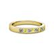 2 - Gania 2.40 mm Yellow and White Diamond 8 Stone Wedding Band 