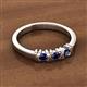 2 - Fiona Blue Sapphire XOXO Three Stone Engagement Ring 