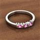 2 - Fiona Pink Sapphire XOXO Three Stone Engagement Ring 