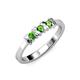 2 - Fiona Green Garnet XOXO Three Stone Engagement Ring 