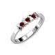 2 - Fiona Red Garnet XOXO Three Stone Engagement Ring 