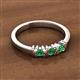 2 - Fiona Emerald XOXO Three Stone Engagement Ring 