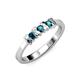 2 - Fiona Blue Diamond XOXO Three Stone Engagement Ring 