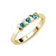 2 - Fiona London Blue Topaz XOXO Three Stone Engagement Ring 