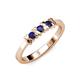 2 - Fiona Blue Sapphire XOXO Three Stone Engagement Ring 