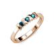 2 - Fiona Blue Diamond XOXO Three Stone Engagement Ring 