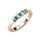 2 - Fiona London Blue Topaz XOXO Three Stone Engagement Ring 