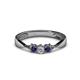 1 - Rylai 0.17 ctw Natural Diamond (2.70 mm) and Blue Sapphire Three Stone Engagement Ring  