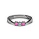 1 - Rylai 0.17 ctw Natural Diamond (2.70 mm) and Pink Sapphire Three Stone Engagement Ring  