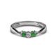 1 - Rylai 0.18 ctw Natural Diamond (2.70 mm) and Green Garnet Three Stone Engagement Ring  