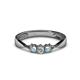 1 - Rylai 0.14 ctw Natural Diamond (2.70 mm) and Aquamarine Three Stone Engagement Ring  