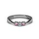 1 - Rylai 0.18 ctw Natural Diamond (2.70 mm) and Pink Tourmaline Three Stone Engagement Ring  