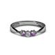 1 - Rylai 0.14 ctw Natural Diamond (2.70 mm) and Amethyst Three Stone Engagement Ring  