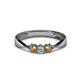 1 - Rylai 0.14 ctw Natural Diamond (2.70 mm) and Citrine Three Stone Engagement Ring  