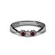 1 - Rylai 0.18 ctw Natural Diamond (2.70 mm) and Red Garnet Three Stone Engagement Ring  