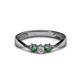 1 - Rylai 0.14 ctw Natural Diamond (2.70 mm) and Emerald Three Stone Engagement Ring  