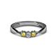 1 - Rylai 0.18 ctw Natural Diamond (2.70 mm) and Yellow Sapphire Three Stone Engagement Ring  