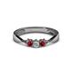 1 - Rylai 0.18 ctw Natural Diamond (2.70 mm) and Ruby Three Stone Engagement Ring  