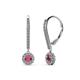 1 - Ava Rhodolite Garnet and Diamond Halo Dangling Earrings 
