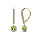 1 - Ava Peridot and Diamond Halo Dangling Earrings 
