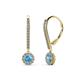1 - Ava Blue Topaz and Diamond Halo Dangling Earrings 