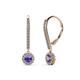 1 - Ava Iolite and Diamond Halo Dangling Earrings 