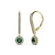 1 - Ava Emerald and Diamond Halo Dangling Earrings 