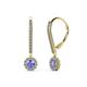 1 - Ava Tanzanite and Diamond Halo Dangling Earrings 