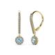 1 - Ava Aquamarine and Diamond Halo Dangling Earrings 