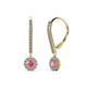 1 - Ava Pink Tourmaline and Diamond Halo Dangling Earrings 