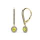 1 - Ava Yellow and White Diamond Halo Dangling Earrings 