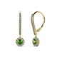 1 - Ava Green Garnet and Diamond Halo Dangling Earrings 