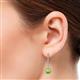2 - Freda Peridot and Diamond Halo Dangling Earrings 