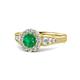 1 - Kallista Signature Emerald and Diamond Halo Engagement Ring 
