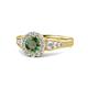 1 - Kallista Signature Diamond and Lab Created Alexandrite Halo Engagement Ring 