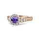 1 - Kallista Signature Iolite and Diamond Halo Engagement Ring 