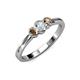 2 - Irina Diamond and Smoky Quartz Three Stone Engagement Ring 