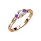 2 - Irina Diamond and Amethyst Three Stone Engagement Ring 