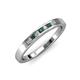 3 - Kathiryn 2.00 mm Emerald and Diamond 7 Stone Wedding Band 